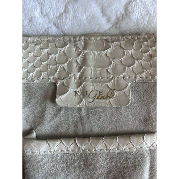 Paige Gamble Taupe Pebbled Leather Blakeley Bag With 2 Snakeskin Gussets - Picture 9 of 10